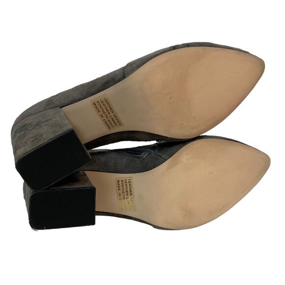 Anthropologie Silent D Mamet Gray Embroidered Suede Heeled Boots Size 10 - Picture 5 of 10